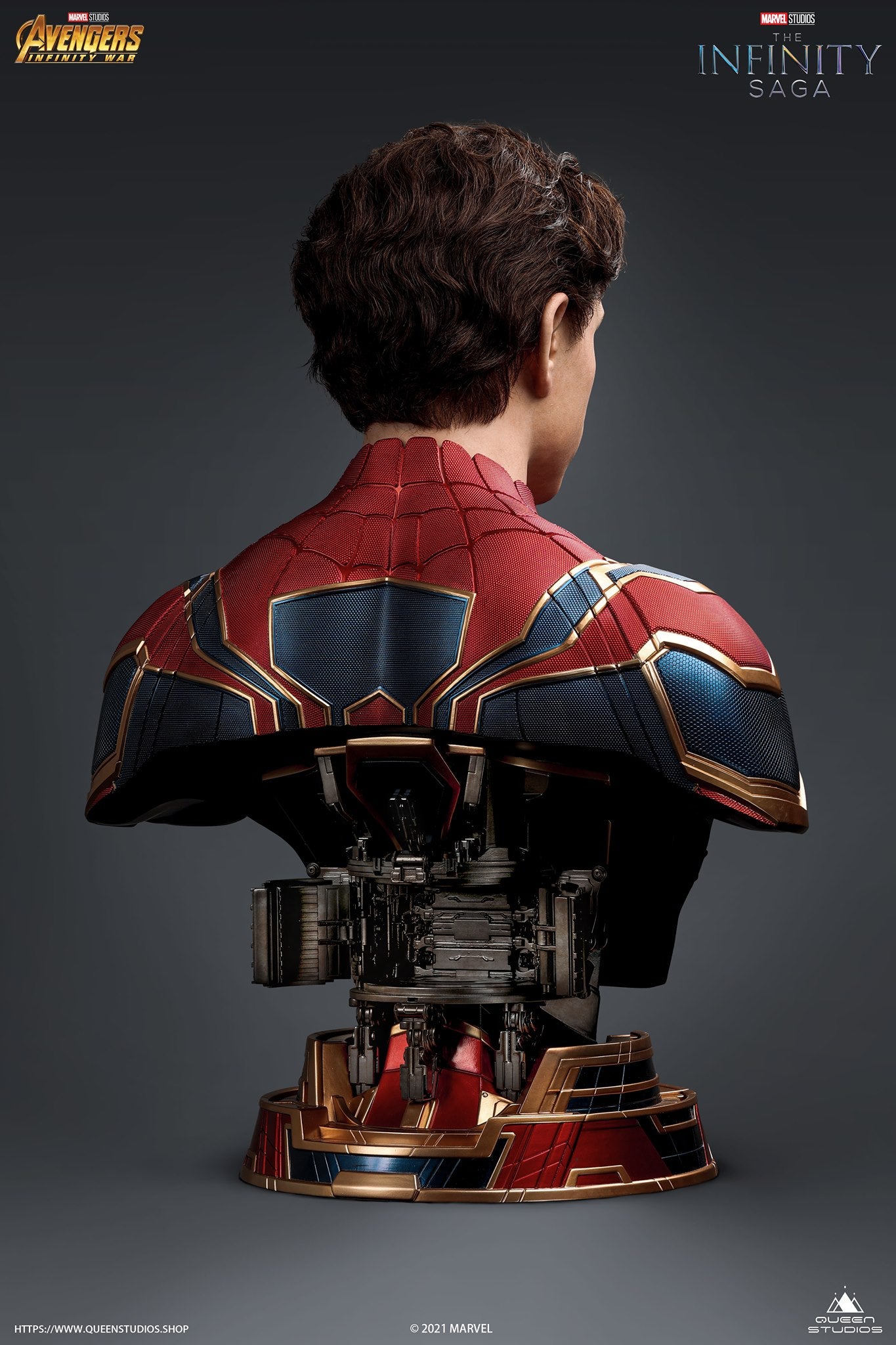 Queen Studios Life Size Iron Spiderman Bust