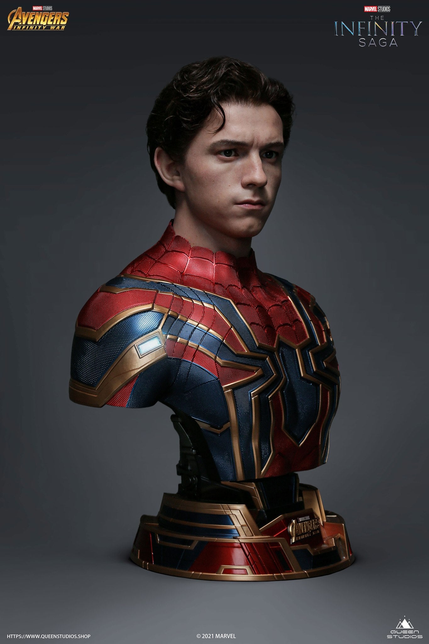 Queen Studios Life Size Iron Spiderman Bust