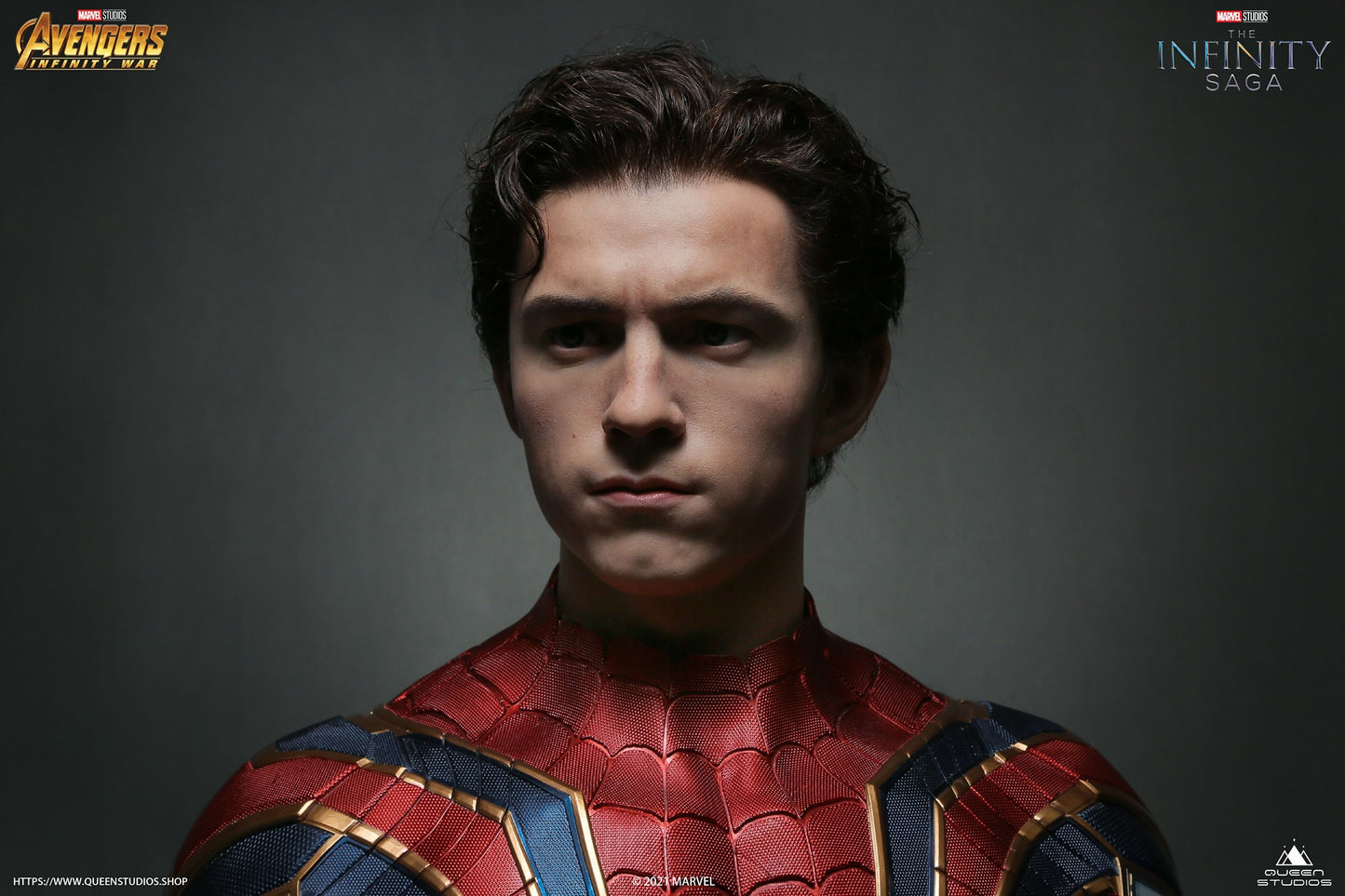 Queen Studios Life Size Iron Spiderman Bust