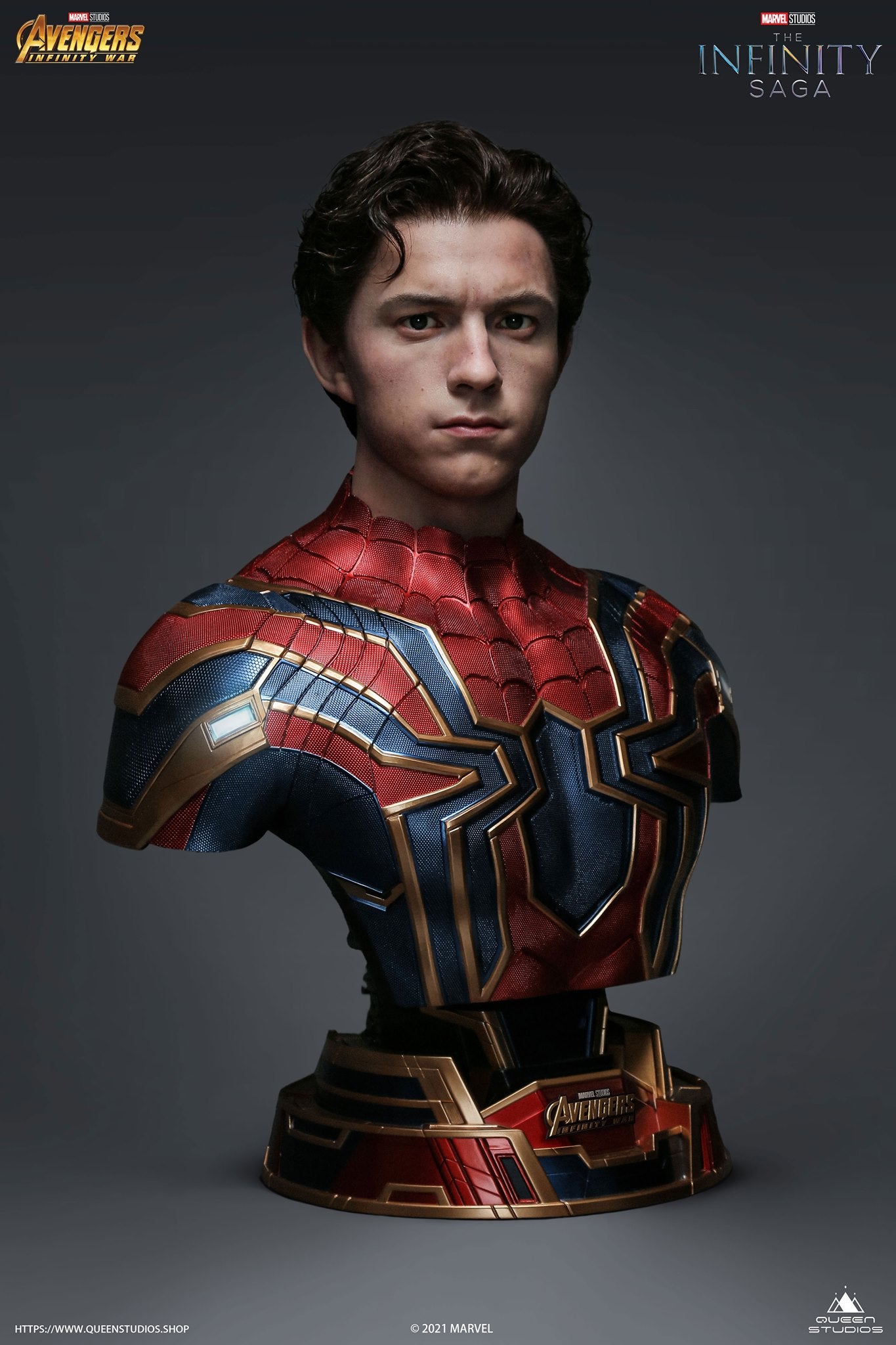 Queen Studios Life Size Iron Spiderman Bust