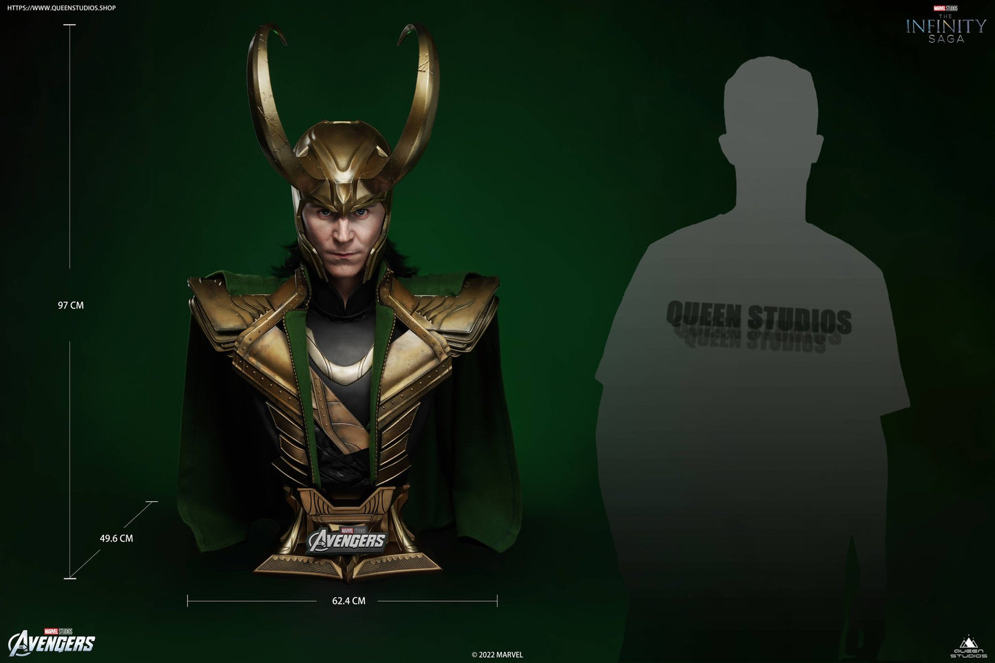 Queen Studios Life Size The Avengers Loki Bust 2.0