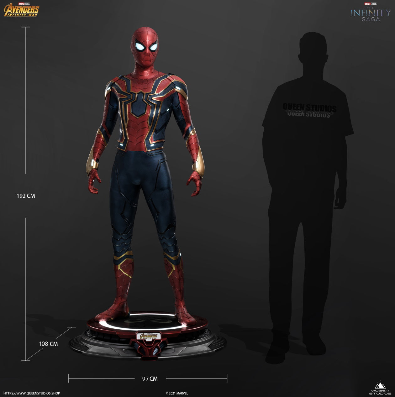 Queen Studios Life Size Iron Spider statue