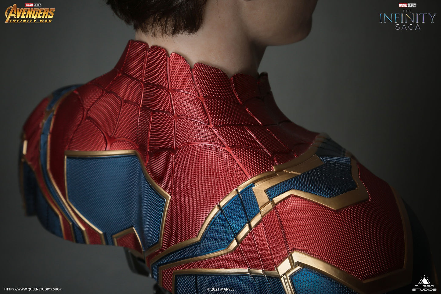 Queen Studios Life Size Iron Spiderman Bust